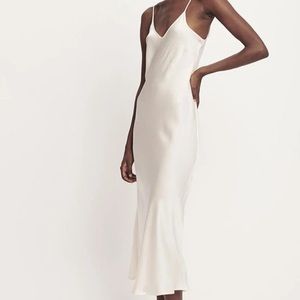 SILK LAUNDRY WHITE SLIP DRESS